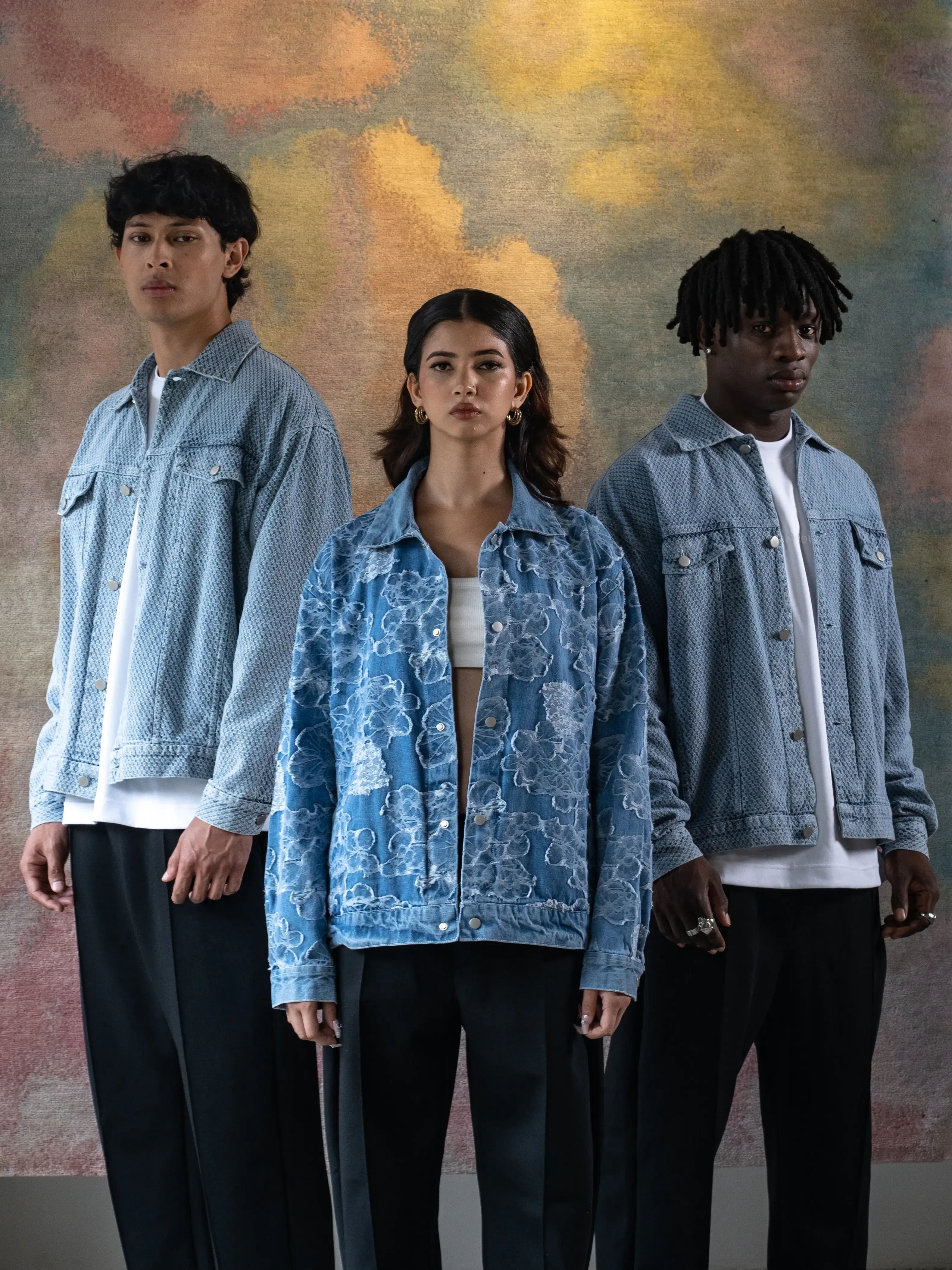 Floral Jacquard Denim Jacket